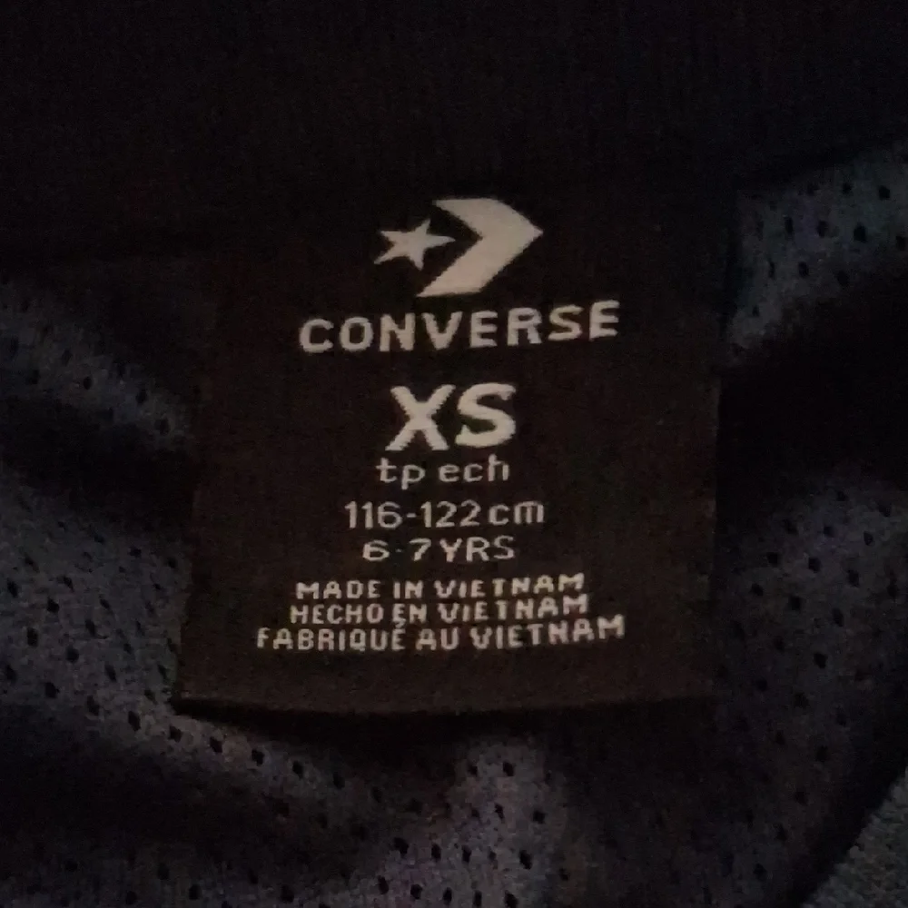 Converse XS Blue Perforated Top Athletic Spellout tee top